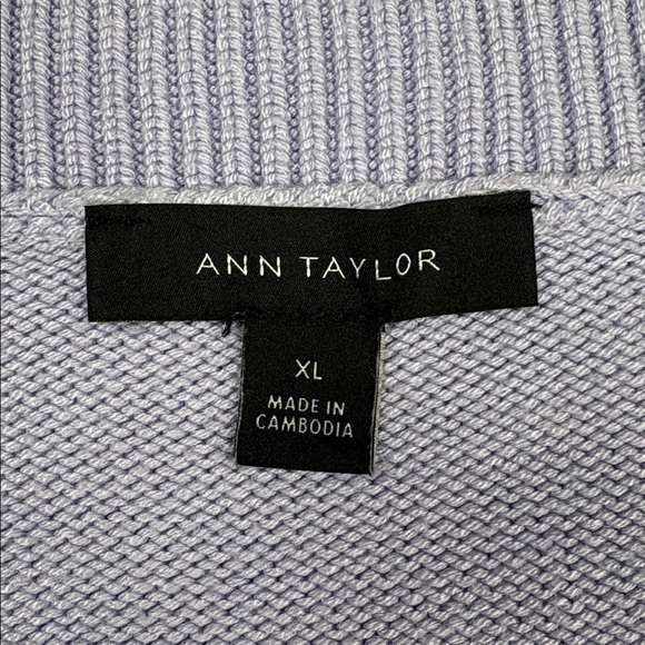 Ann Taylor Chunky Knit Square Neck Pullover Sweater Lilac Purple XL - Picture 8 of 9